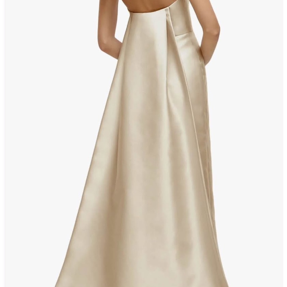 ALFRED SUNG Strapless Cream Gown - Picture 6 of 8